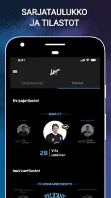 Liiga android App screenshot 2